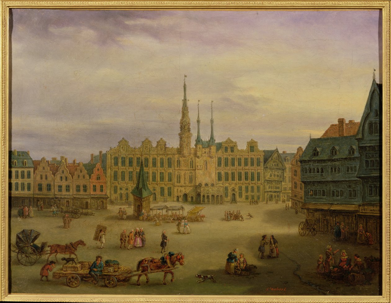 Place de L&39;Hotel de Ville، Cambrai، c.1780 بواسطة فرانسوا أوبيرت