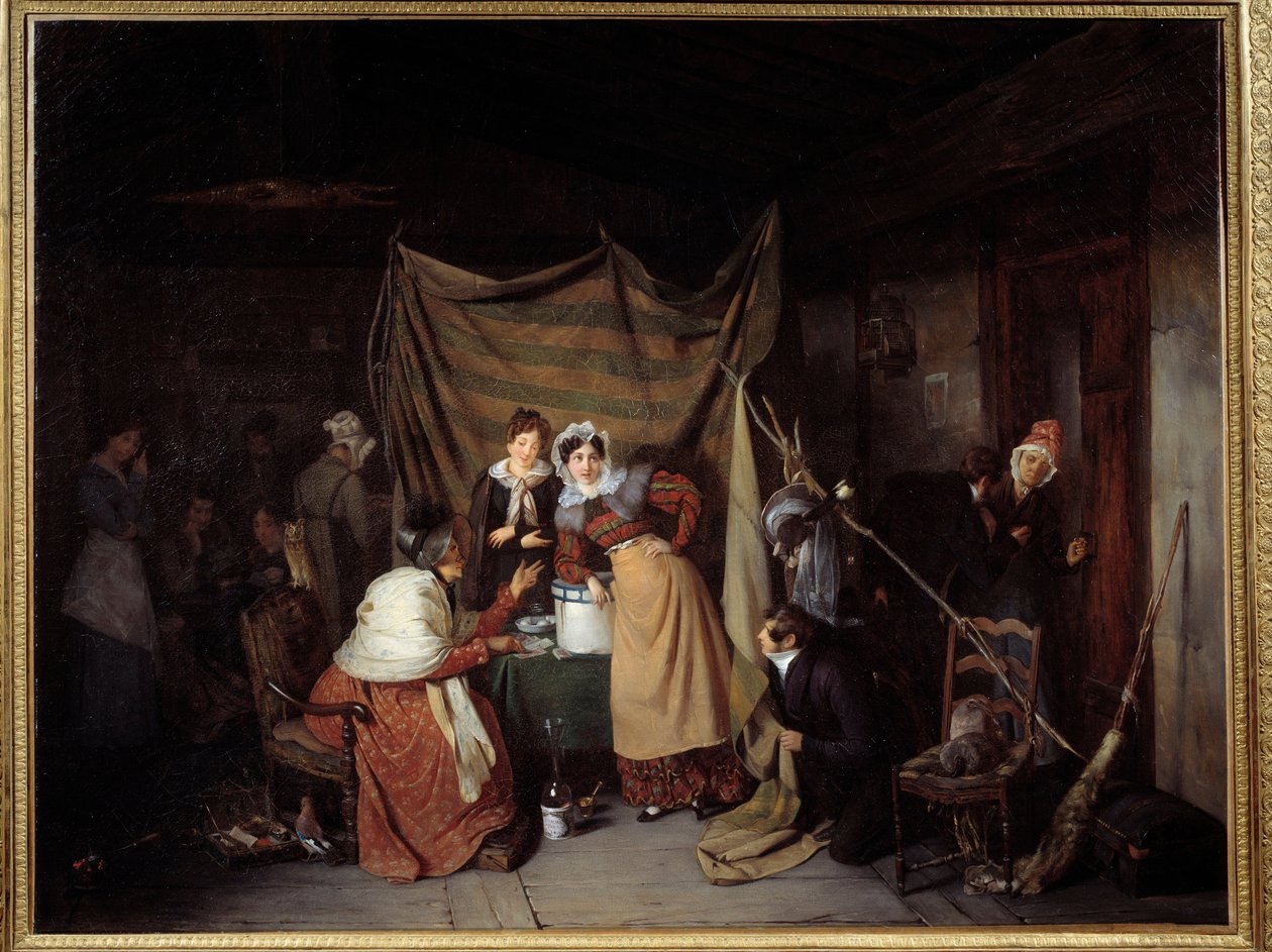 عرافة تقول مغامرة جيدة للشباب لوحة رسمها فرانسوا أوغست بيارد (1799-1882) 1827 ليون ، متحف الفنون الجميلة بواسطة فرانسوا أوغست بيارد
