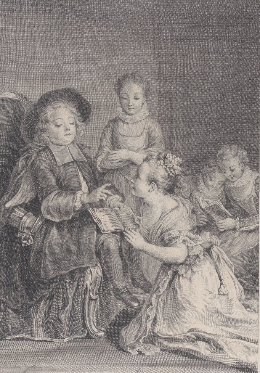 كيوبيد يدرس L'Amour-Preceptor ، 1730. بواسطة فرانسوا برنار ليبيسي
