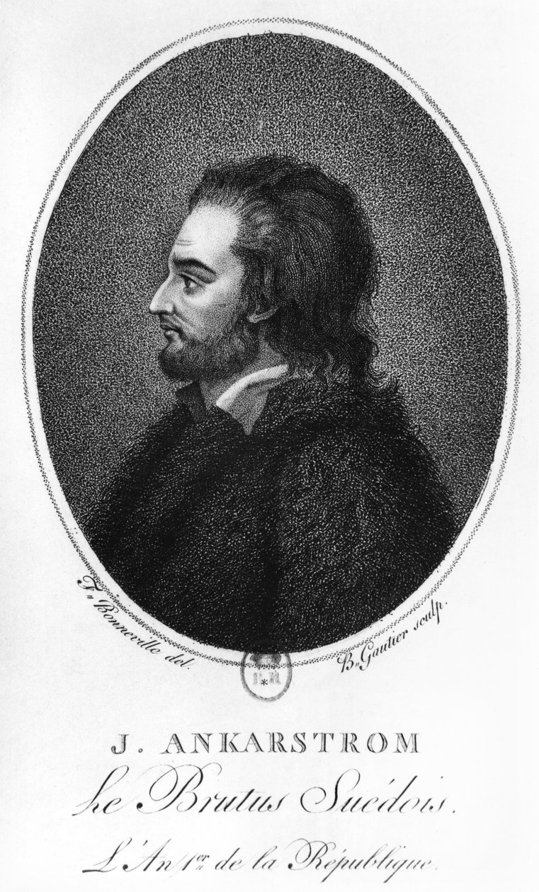 صورة يوهان أنكارستروم ، نقشها بي غوتييه ، 1792 بواسطة فرانسوا بونفيل
