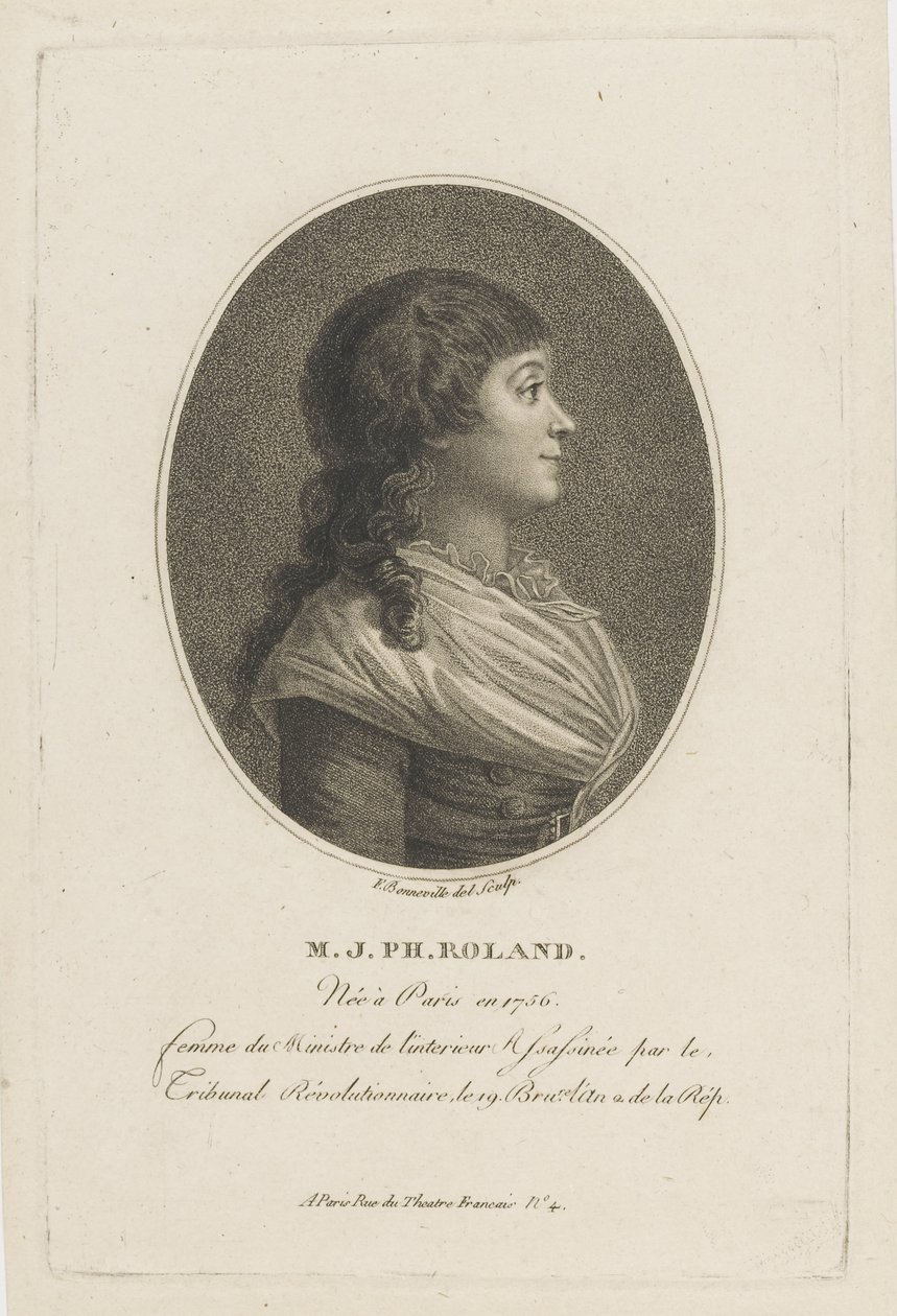 صورة مدام رولاند 1754-1793 ، ج. 1800. بواسطة فرانسوا بونفيل