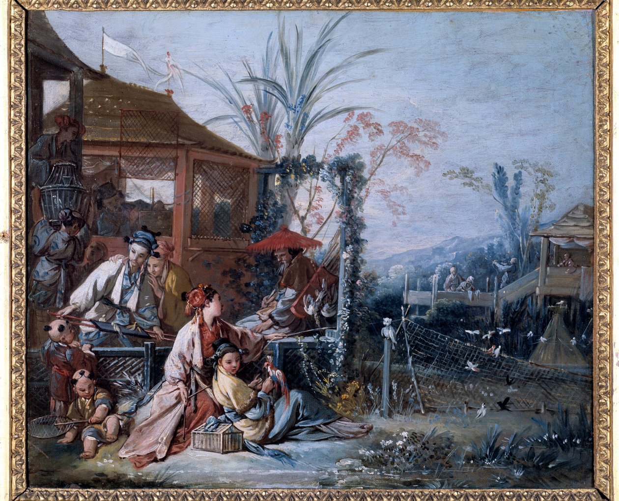 Chinoiserie: لوحة "The Hunt" للرسام فرانسوا باوتشر (1703-1770). متحف بيسانكون للفنون الجميلة بواسطة فرانسوا باوتشر