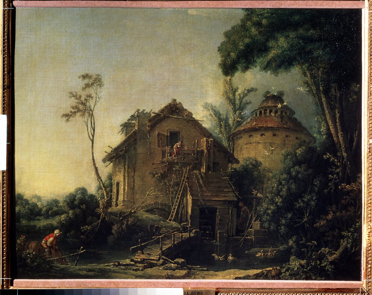 "" Le moulin a vent "(الطاحونة) لوحة لفرانسوا باوتشر (1703-1770) 1752 متحف بوشكين في موسكو بواسطة فرانسوا باوتشر