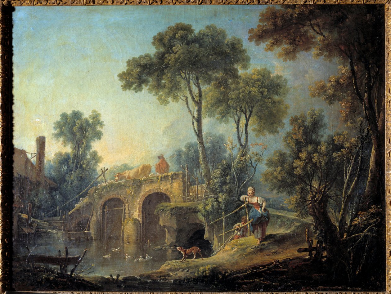 لوحة الجسر بقلم فرانسوا باوتشر (1703-1770) 1751 صن. 0.66x0.84 م بواسطة فرانسوا باوتشر