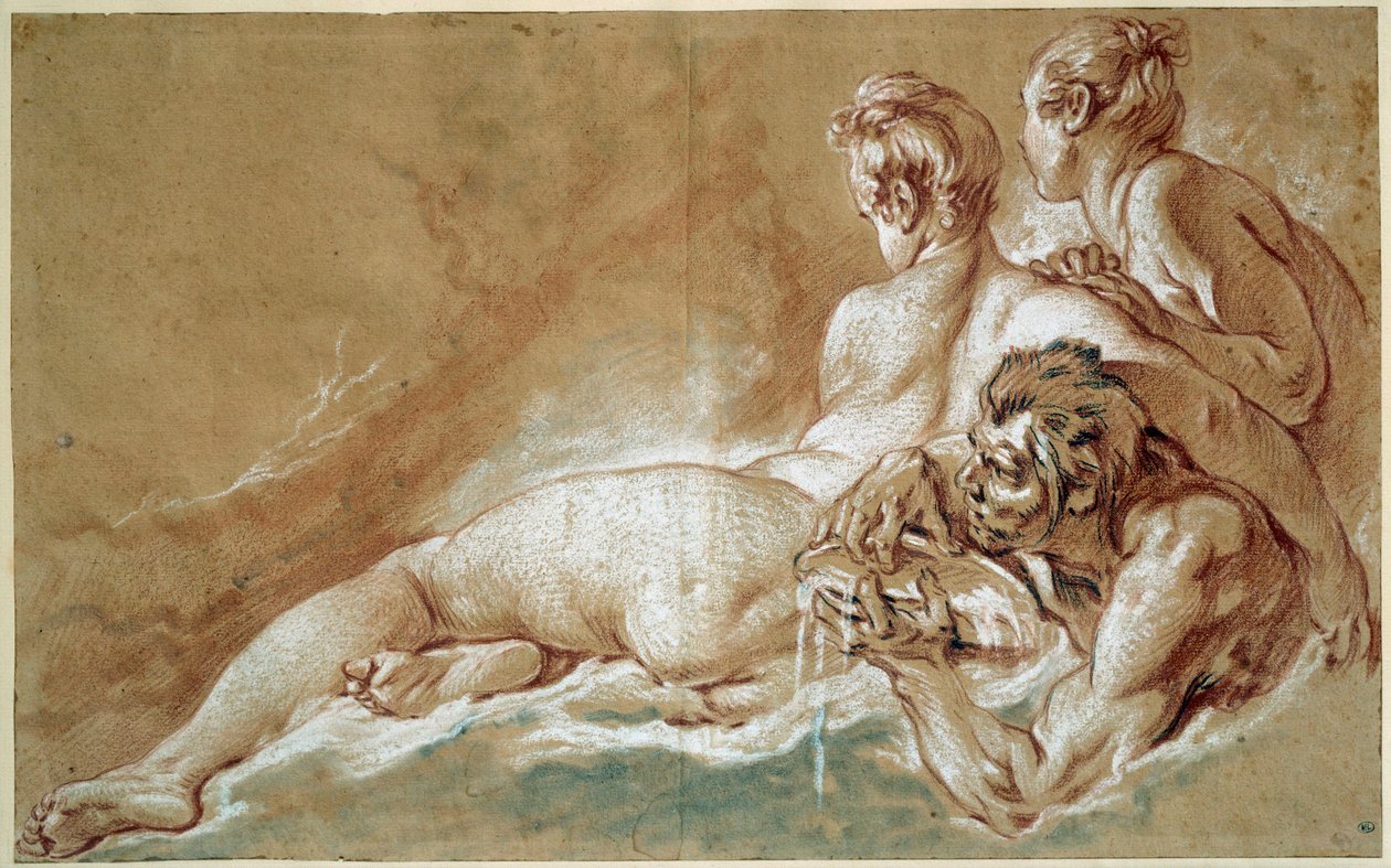 Naiades et triton رسم بالطباشير الأحمر وقلم رصاص بقلم فرانسوا باوتشر (1703-1770) 1753 صن. 0.29x0.46 م باريس ، متحف اللوفر بواسطة فرانسوا باوتشر