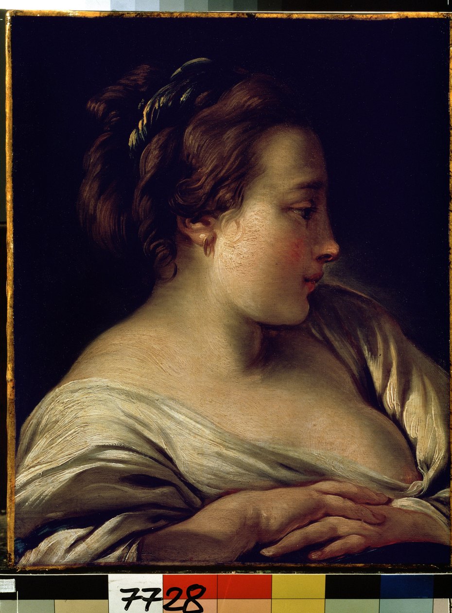 "صورة لفتاة صغيرة" (رأس فتاة) لوحة لفرانسوا باوتشر (1703-1770) 1740-1750 Dim. 36x28 cm متحف هيرميتاج ، سانت بطرسبرغ (سانت بطرسبرغ) بواسطة فرانسوا باوتشر