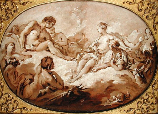 تأليه إينيس ، أو إينيس الذي قدمه فينوس للآلهة ، حوالي عام 1746 (غريساي) بواسطة فرانسوا باوتشر
