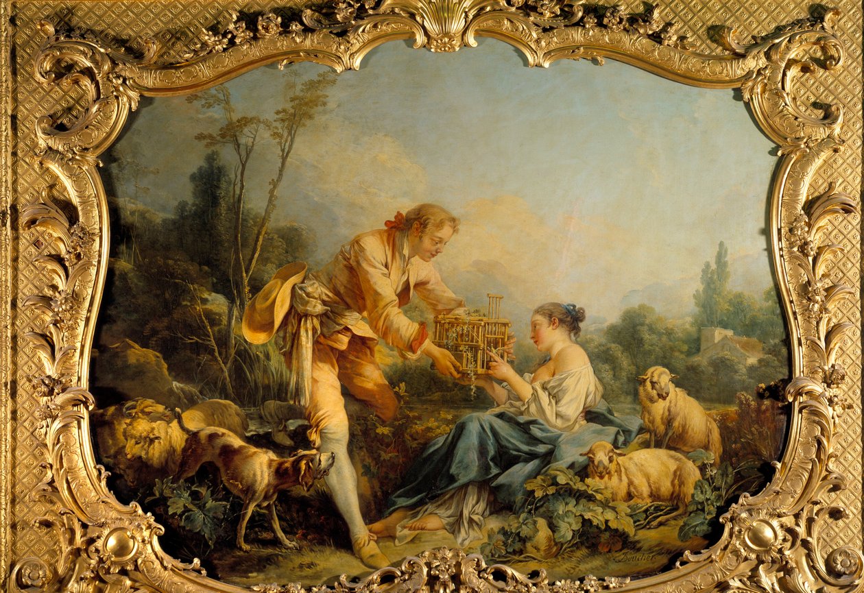 المشهد الرعوي المتراخي. لوحة فرانسوا باوتشر (1703-1770) 1737 باريس ، المحفوظات الوطنية بواسطة فرانسوا باوتشر