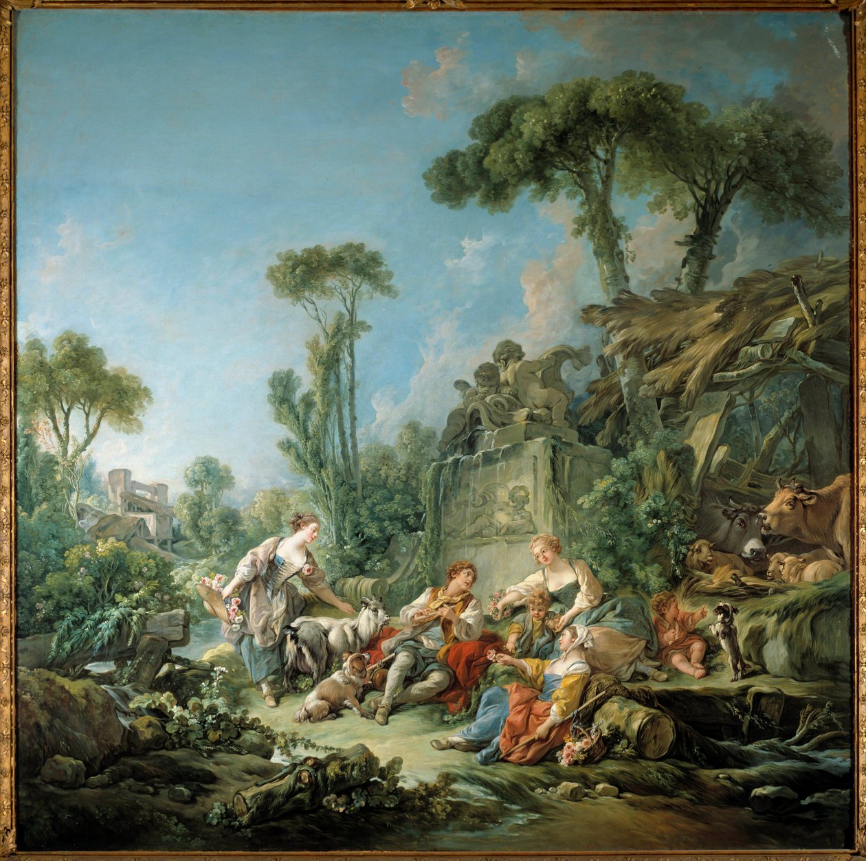 رعوية المشهد الريفي. لوحة فرانسوا باوتشر (1703-1770) 1768 صن. 2،4x2،37 م. نيويورك. متحف متروبوليتان بواسطة فرانسوا باوتشر