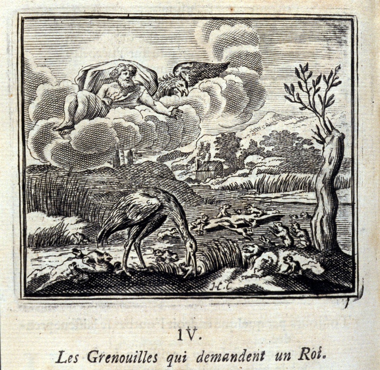 أساطير جان دي لافونتين (1621-95). رسم توضيحي لفرانسوا تشوفو (1613-1676). طبعة 1728. بواسطة فرانسوا شوفو