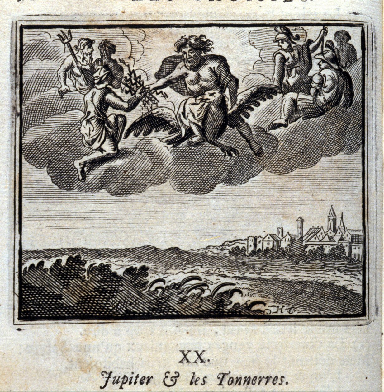 كوكب المشتري والثونرز ، أساطير جان دي لافونتين (1621-95). رسم توضيحي لفرانسوا تشوفو (1613-1676). طبعة 1728. بواسطة فرانسوا شوفو