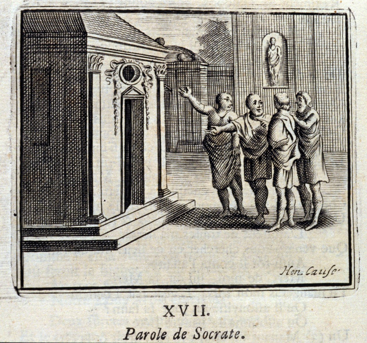 كلمة سقراط. أساطير جان دي لافونتين (1621-95). رسم توضيحي لفرانسوا تشوفو (1613-1676). طبعة 1728. بواسطة فرانسوا شوفو
