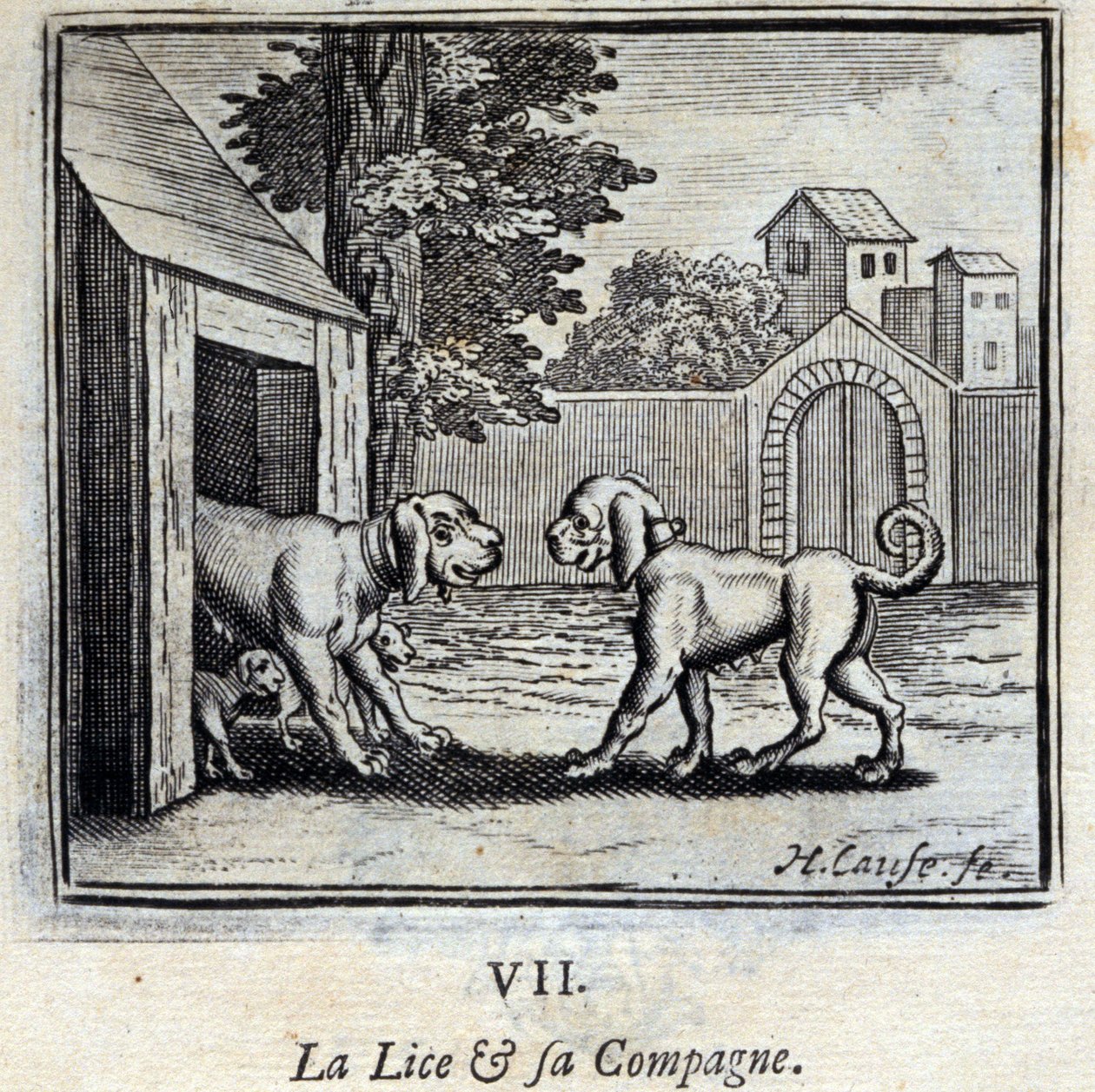 القمل ورفيقها. أساطير جان دي لافونتين (1621-95). رسم توضيحي لفرانسوا تشوفو (1613-1676). طبعة 1728. بواسطة فرانسوا شوفو