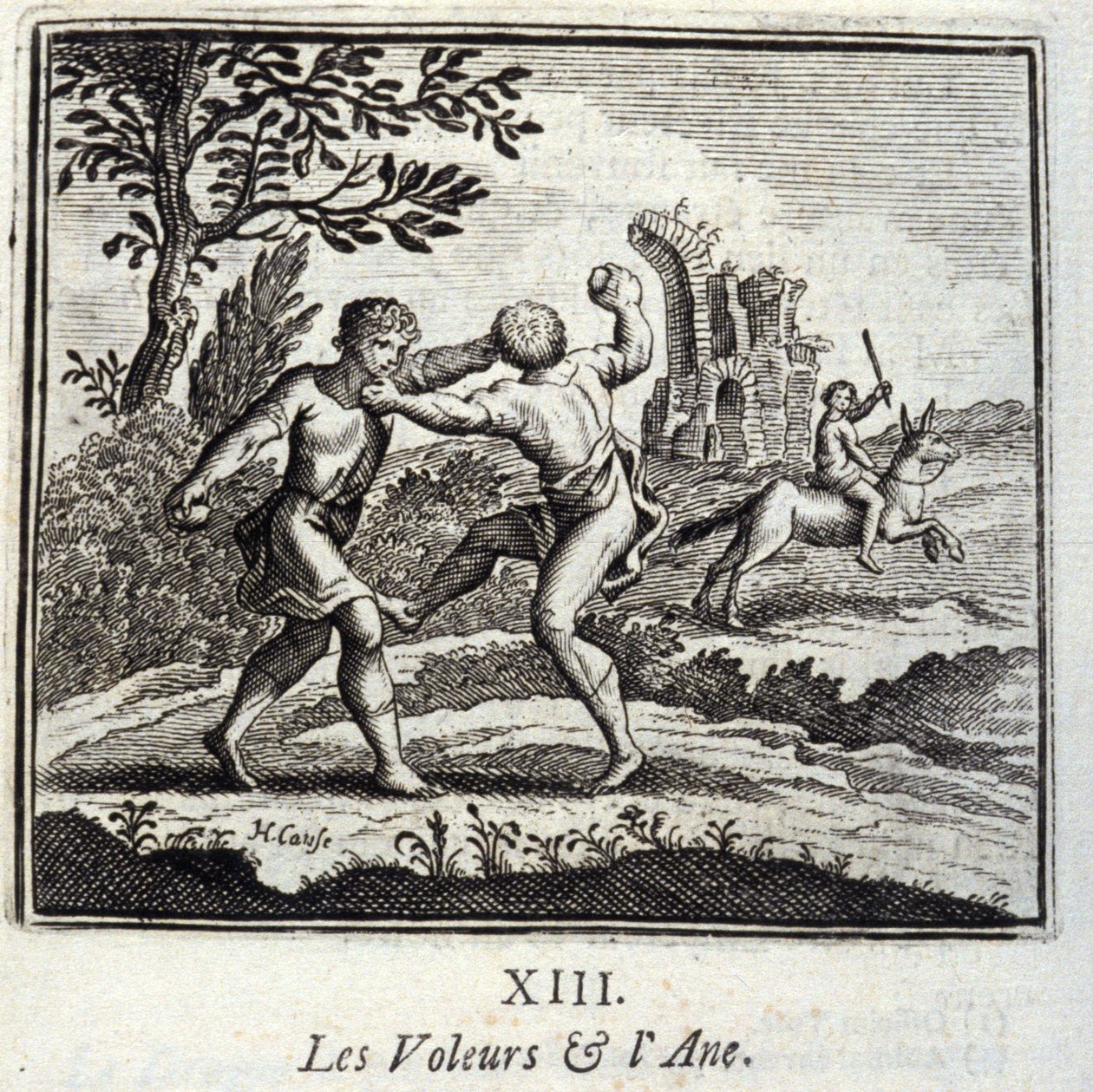 الخرافات التي كتبها جان دي لافونتين (1621-95). رسم توضيحي لفرانسوا تشوفو (1613-1676). طبعة 1728. بواسطة فرانسوا شوفو