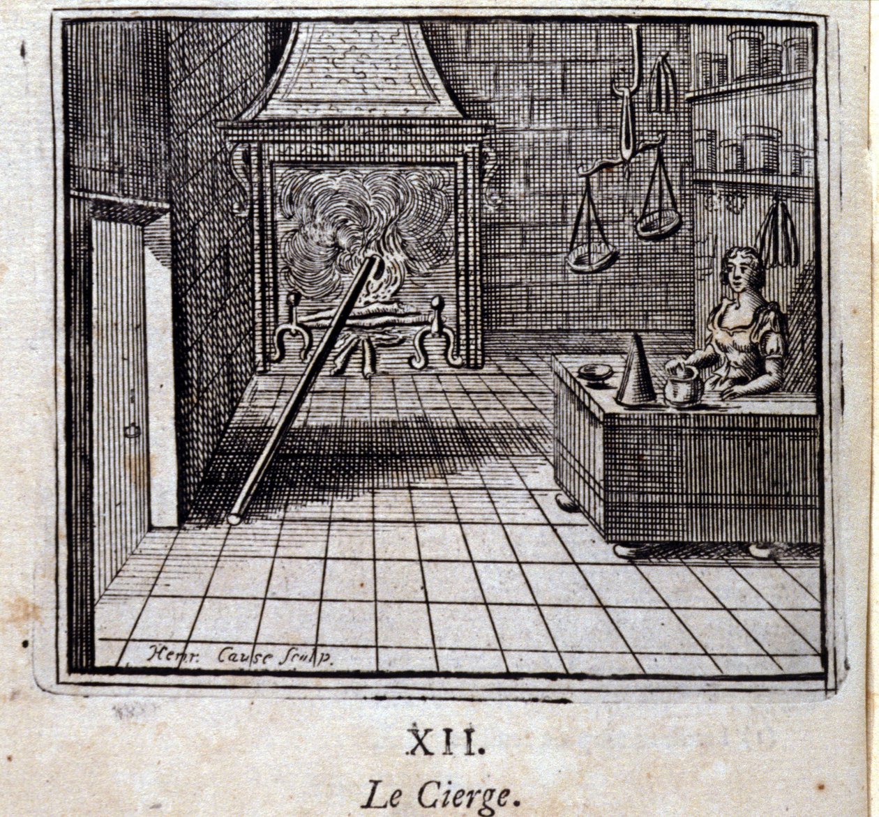 الشمعة. أساطير جان دي لافونتين (1621-95). رسم توضيحي لفرانسوا تشوفو (1613-1676). طبعة 1728. بواسطة فرانسوا شوفو