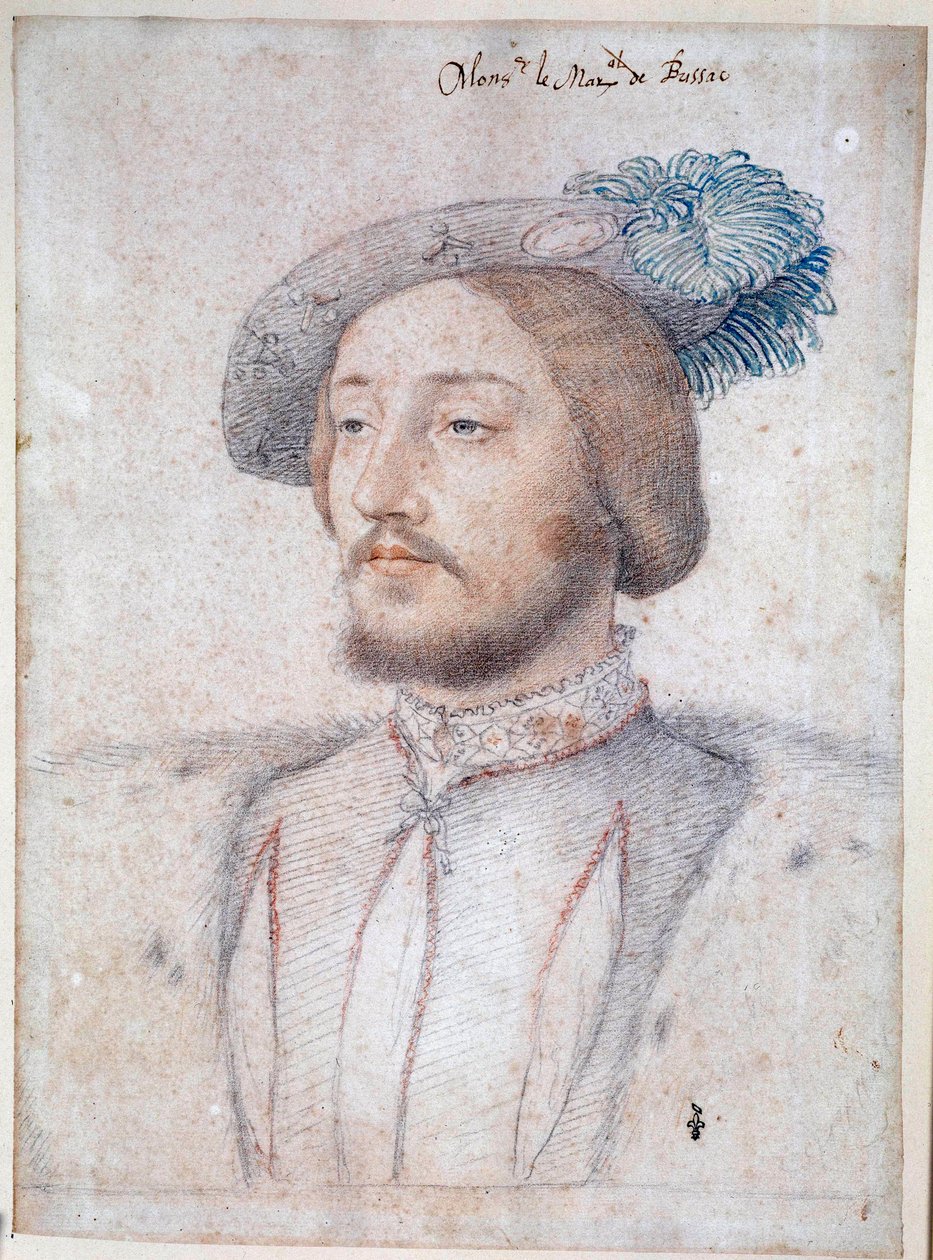 صورة شارل دي كوز ، كونت بريساك ، مارشال فرنسا (1506-1563) (كوس-بريساك). رسم بالقلم الرصاص والدم لفرانسوا كلويه (1515-1572). 1537. Musee Conde، Chantilly بواسطة فرانسوا كلويت