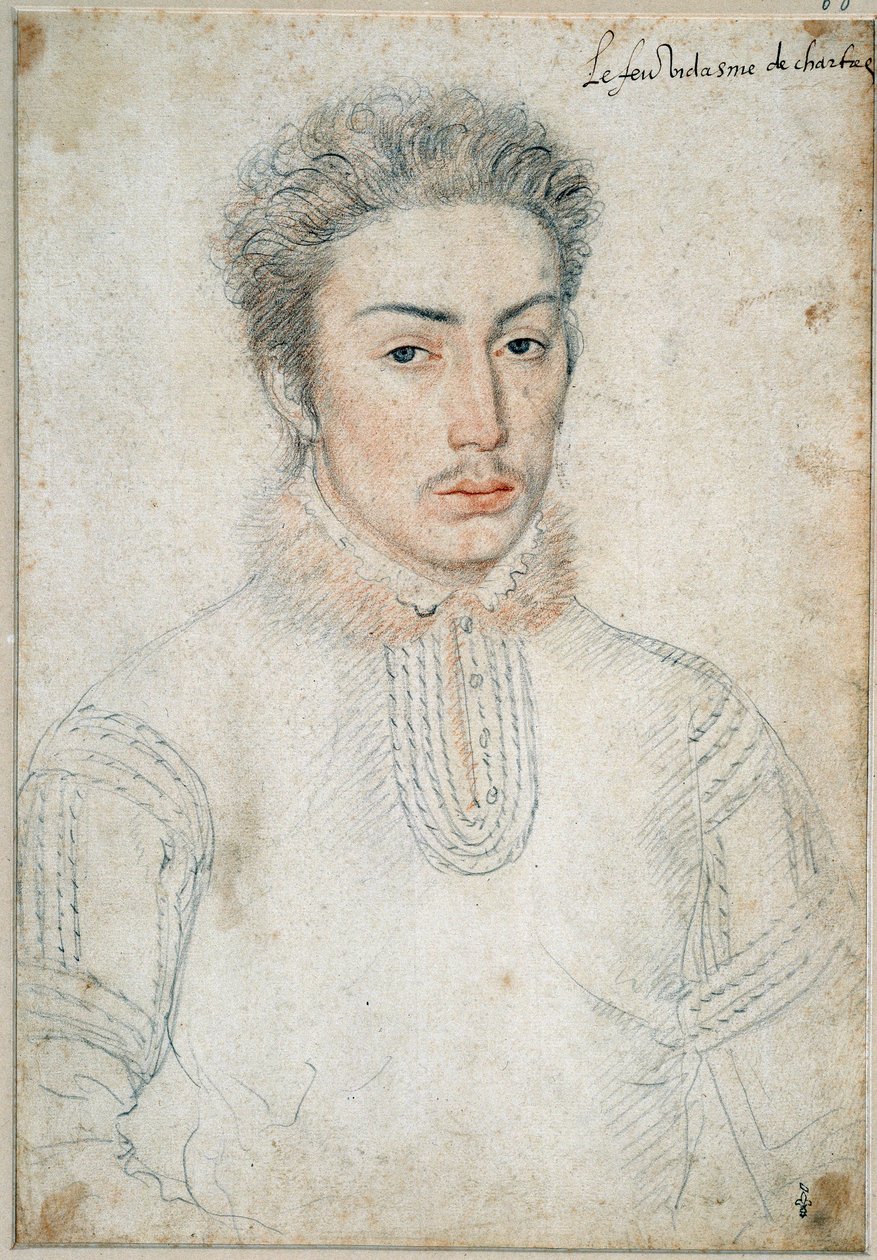 صورة فرانسوا دي فاندوم ، فيدام دي شارتر (1523 - 1560) رسم الحجر الأسود والدم بواسطة فرانسوا كلويت (1515-1572) بواسطة فرانسوا كلويت