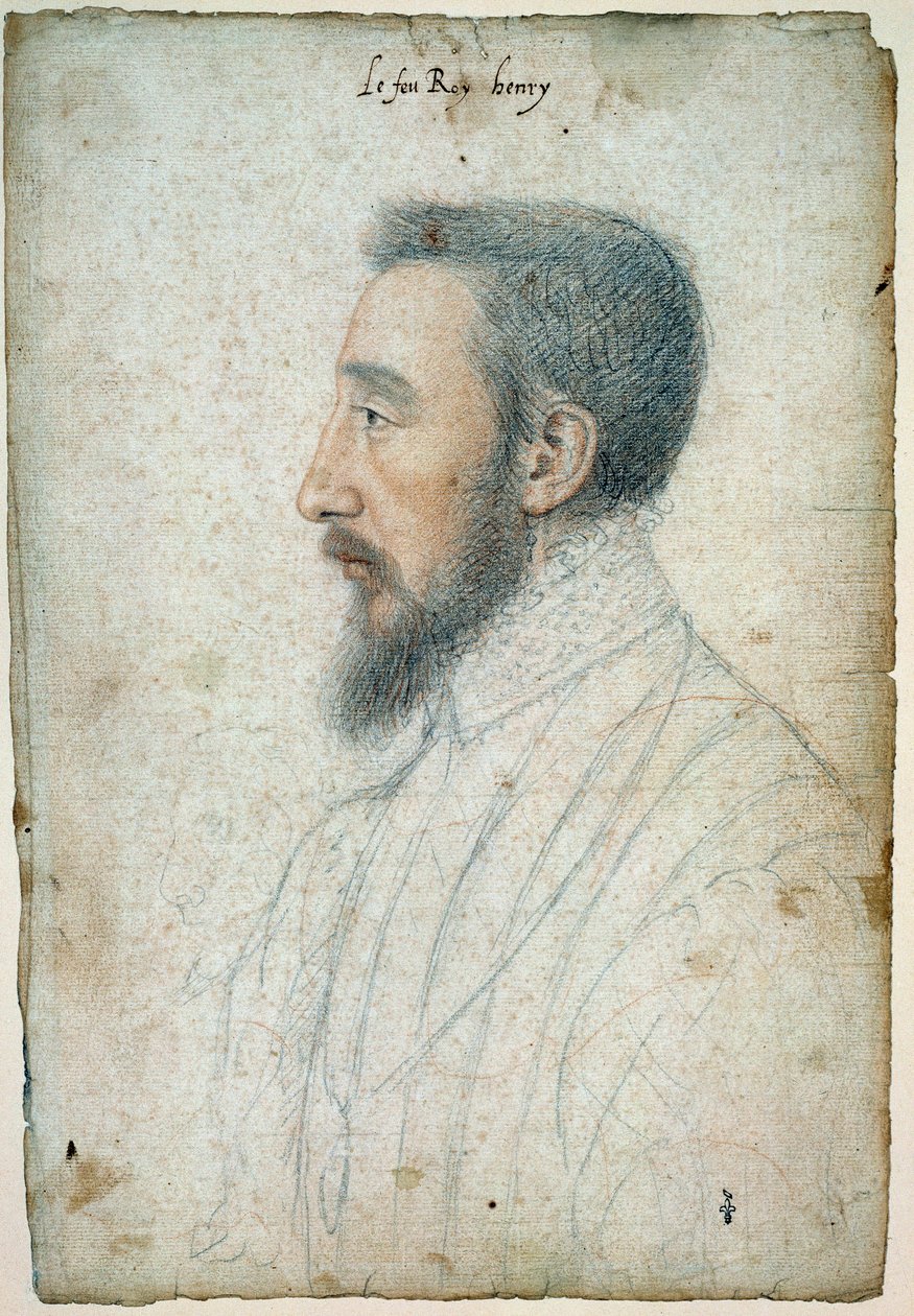 صورة هنري الثاني ، ملك فرنسا (1519 - 1559) ، حوالي 1547. رسم دم وحجر أسود بواسطة كلويه فرانسوا (1515-1572) بواسطة فرانسوا كلويت