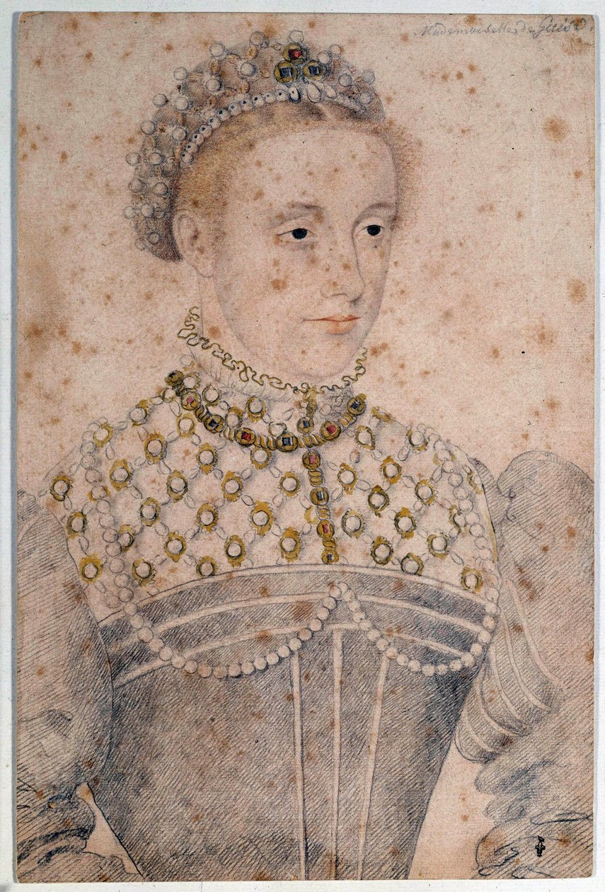 صورة لماري ستيوارت يونغ (1542-1587) ملكة فرنسا واسكتلندا رسم بقلم الرصاص لفرانسوا كلويت (1515-1572). القرن السادس عشر. شانتيلي ، متحف كوندي بواسطة فرانسوا كلويت
