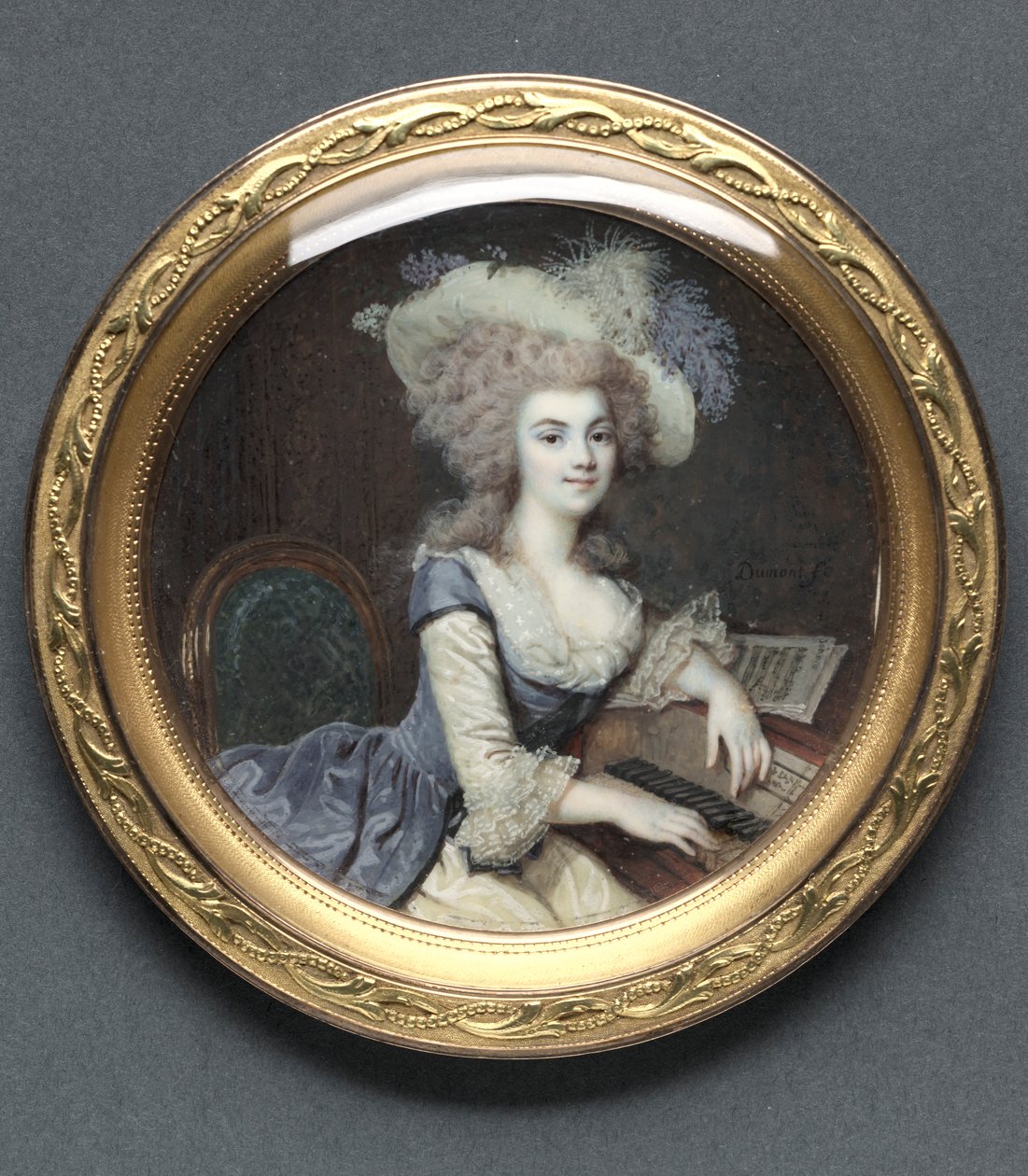 صورة لامرأة في Harpsichord ، ج. 1788. بواسطة فرانسوا دومون