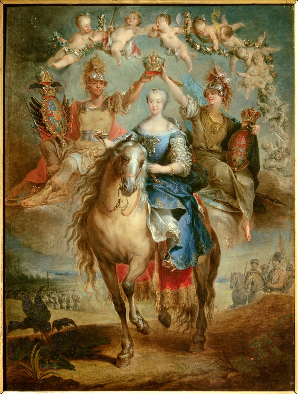 صورة الفروسية لماري تيريز (ماري تيريز) من النمسا بواسطة هابسبورغ لورين (1717-1780) ، ملكة المجر لوحة فرانسوا إيزن (1695-1778) 1757. نانسي ، متحف تاريخي لورين - صورة الفروسية لماريا تيريزا (ماريا تيريزا) ) من النمسا بواسطة فرانسوا ايسن