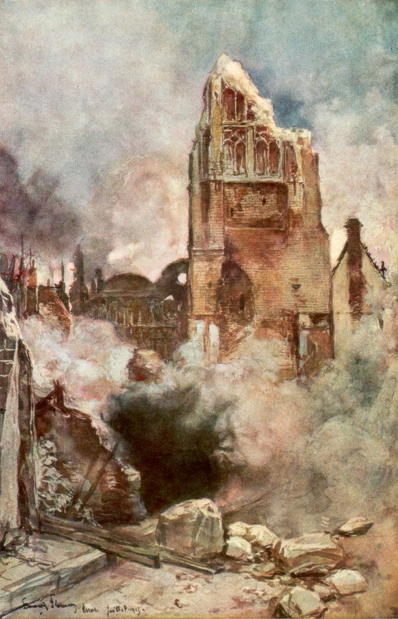 قصف برج الجرس ، أراس ، فرنسا ، يوليو 1915 ، 1926. بواسطة فرانسوا فلامنج