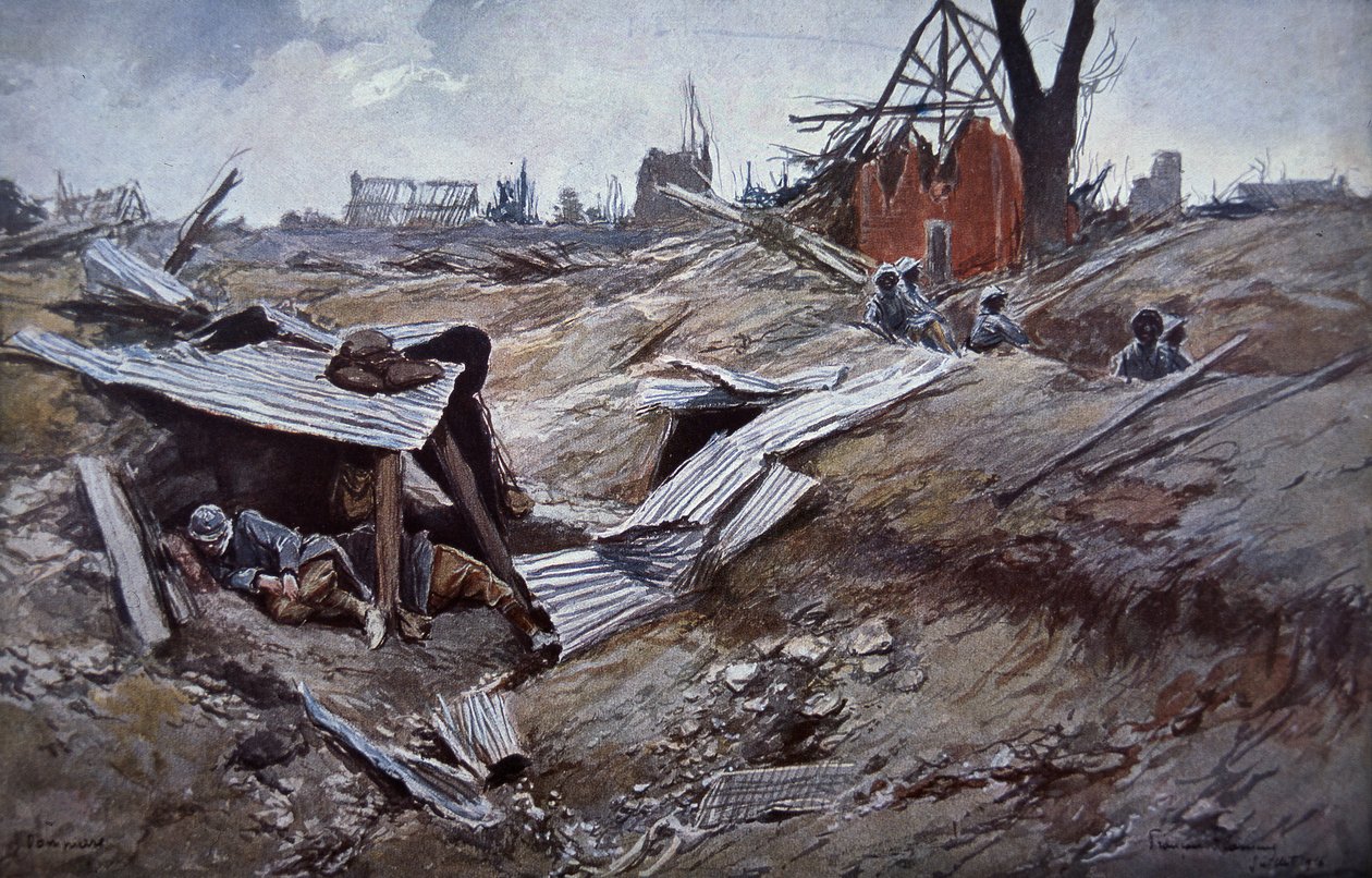 First Battle of the Somme, June - September 1916: French troops in the ruined village of Dompierre بواسطة فرانسوا فلامنج