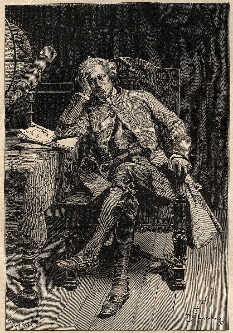 Guy Mannering - رسم توضيحي من القرن التاسع عشر لرواية والتر سكوت "Guy Mannering or The Astrologer" (1771-1832) نقش بعد فلامنج بواسطة فرانسوا فلامنج