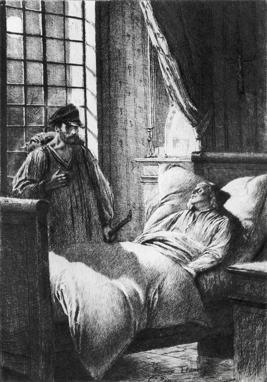 رسم توضيحي من Les Miserables بواسطة فيكتور هوغو (1802-85) بواسطة فرانسوا فلامنج