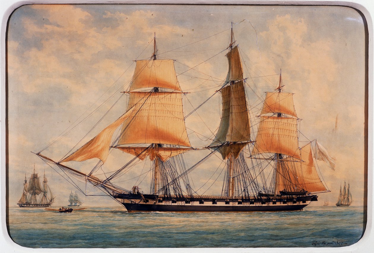 كورفيت لا فافوريتا ، لوحة مائية لفرانسوا رو (1811-1882) ، فرنسا بواسطة فرانسوا جيفروي رو