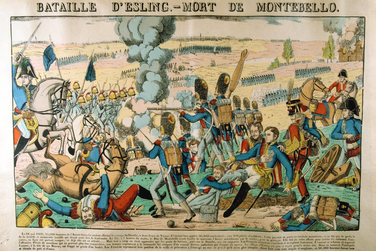 معركة إسلينج - موت مونتيبيلو ، 21 مايو 1809 ، c1835 بواسطة فرانسوا جورجين