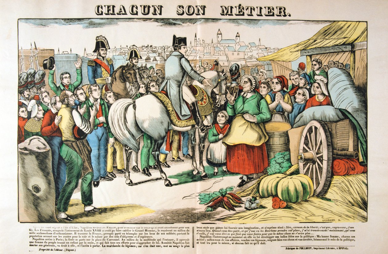 يعود نابليون إلى باريس من جزيرة إلبا ، 1815 ، c1835 بواسطة فرانسوا جورجين
