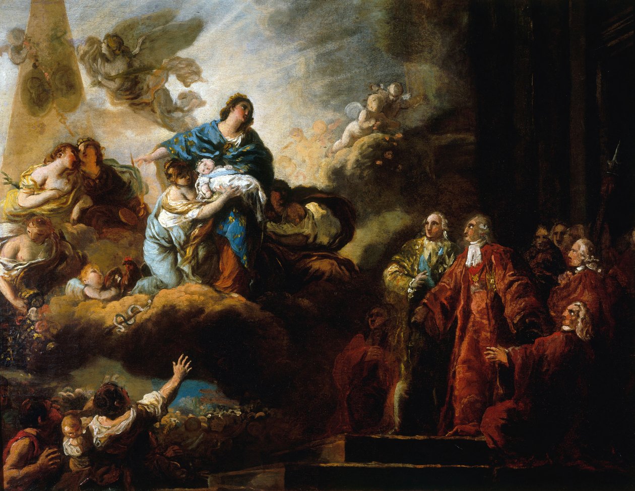 The birth of the Dauphin 22 August 1781 بواسطة فرانسوا غيوم ميناجوت
