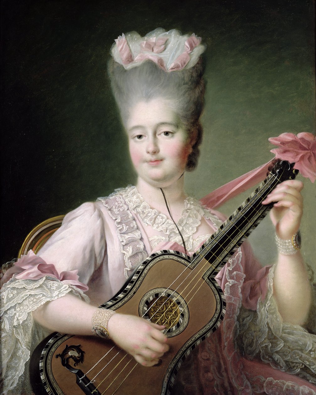 صورة لماري كلوثيلدي من فرنسا (1759-1802) ، والمعروفة أيضًا باسم مدام كلوثيلدي ، ملكة سردينيا ، 1775 (بعد الترميم) بواسطة فرانسوا هوبير درويس