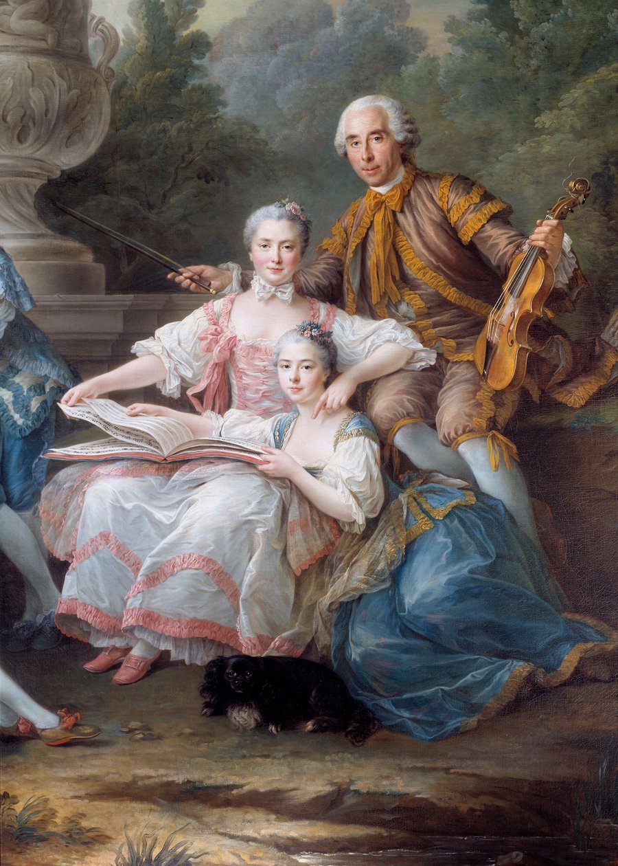 عائلة Louis Francois du Bouchet و Marquis de Sourches و Grand Prevot de France التفاصيل. لوحة فرانسوا هوبير درويس (1727-1775) 1756 صن. 3.24 × 2.84 م بواسطة فرانسوا هوبير درويس