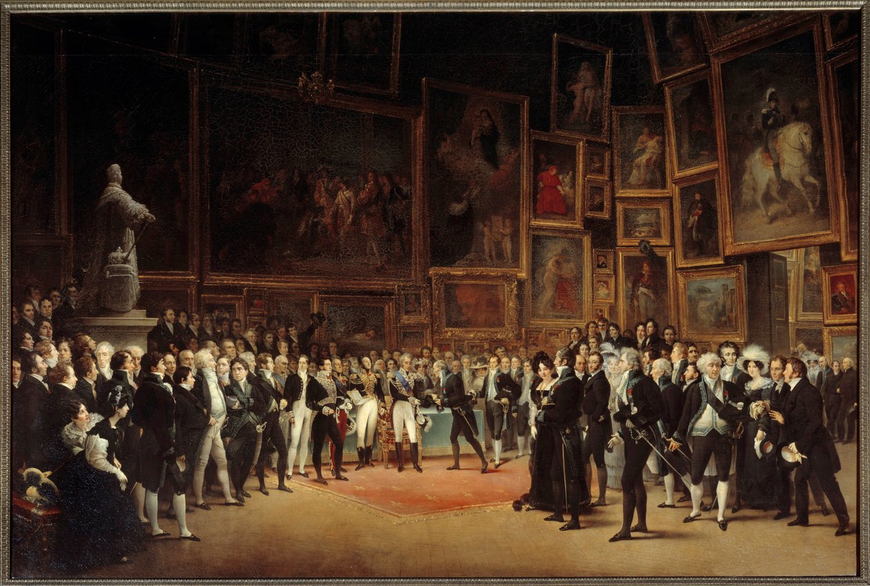 الملك تشارلز العاشر (1757-1836) يوزع الجوائز على الفنانين بعد معرض 1824 لوحة فرانسوا جوزيف هايم (1787-1865) 1827 صن. 1،73x2،56 م بواسطة فرانسوا جوزيف هايم