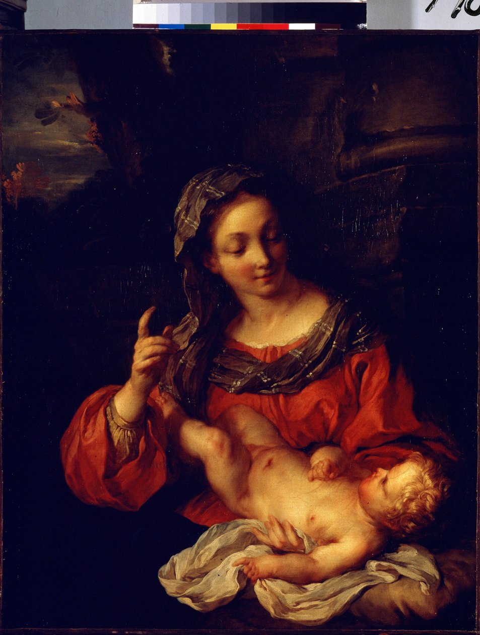 "العذراء والطفل" (العذراء والطفل) لوحة لفرانسوا لو موين (1688-1737) 1730 متحف هيرميتاج سانت بطرسبرغ بواسطة فرانسوا ليموين