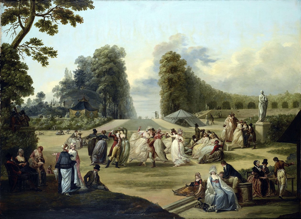 كرة في حدائق تيفولي ، باريس - لوحة لفرانسوا لويس جوزيف واتو (1758-1823) بواسطة فرانسوا لويس جوزيف واتو