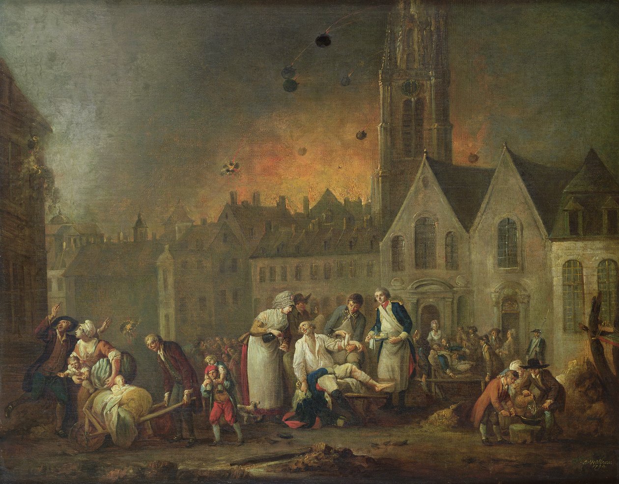 المكان الكبير في ليل أثناء حصار 1792 ، 1794 بواسطة فرانسوا لويس جوزيف واتو