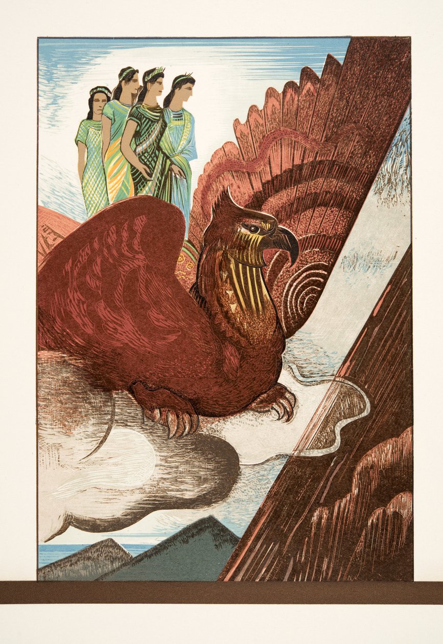 رسم توضيحي من Prométhée Enchaîné بواسطة Aeschylus ، حانة. 1941 (استنسل) بواسطة فرانسوا لويس سميث