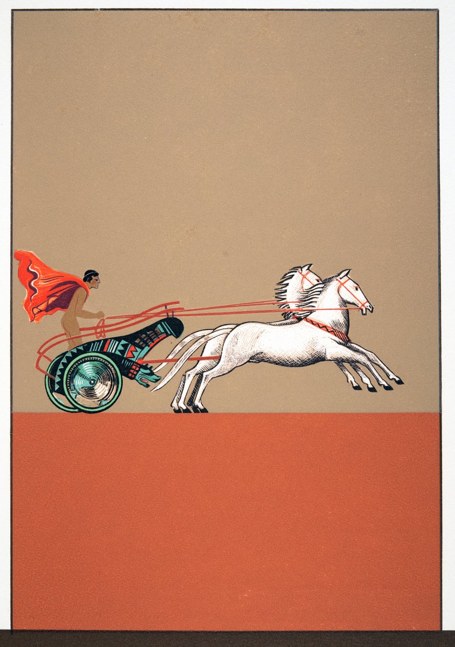 رجل وعربة ، رسم توضيحي من Prométhée Enchaîné بواسطة Aeschylus ، حانة. 1941 (استنسل) بواسطة فرانسوا لويس سميث