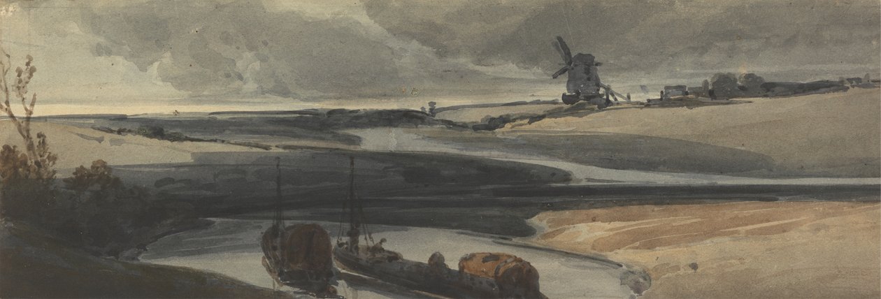 مشهد القناة الفرنسية ، 1810 (مرحاض على ورق) بواسطة فرانسوا لويس توماس فرانسيا