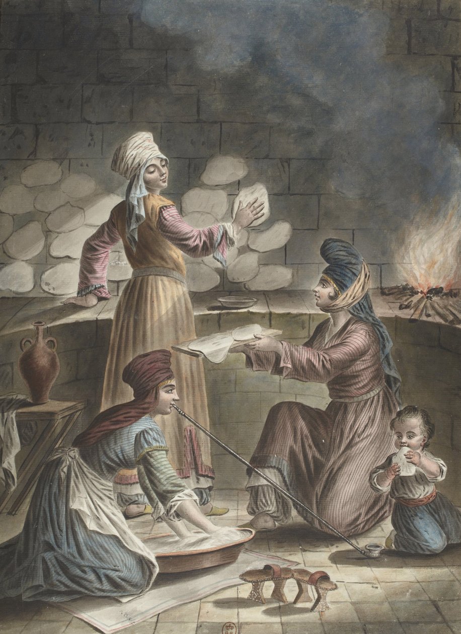خبز المرأة التركية ، 1790 بواسطة فرانسوا ماري روسي