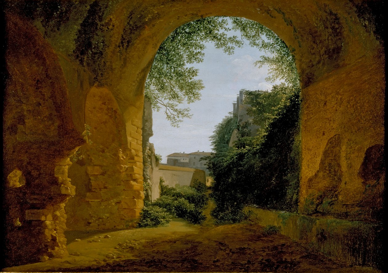 منظر لحديقة ، يُرى من داخل قبو روماني ، 1802-1824 بواسطة فرانسوا ماريوس جرانيت