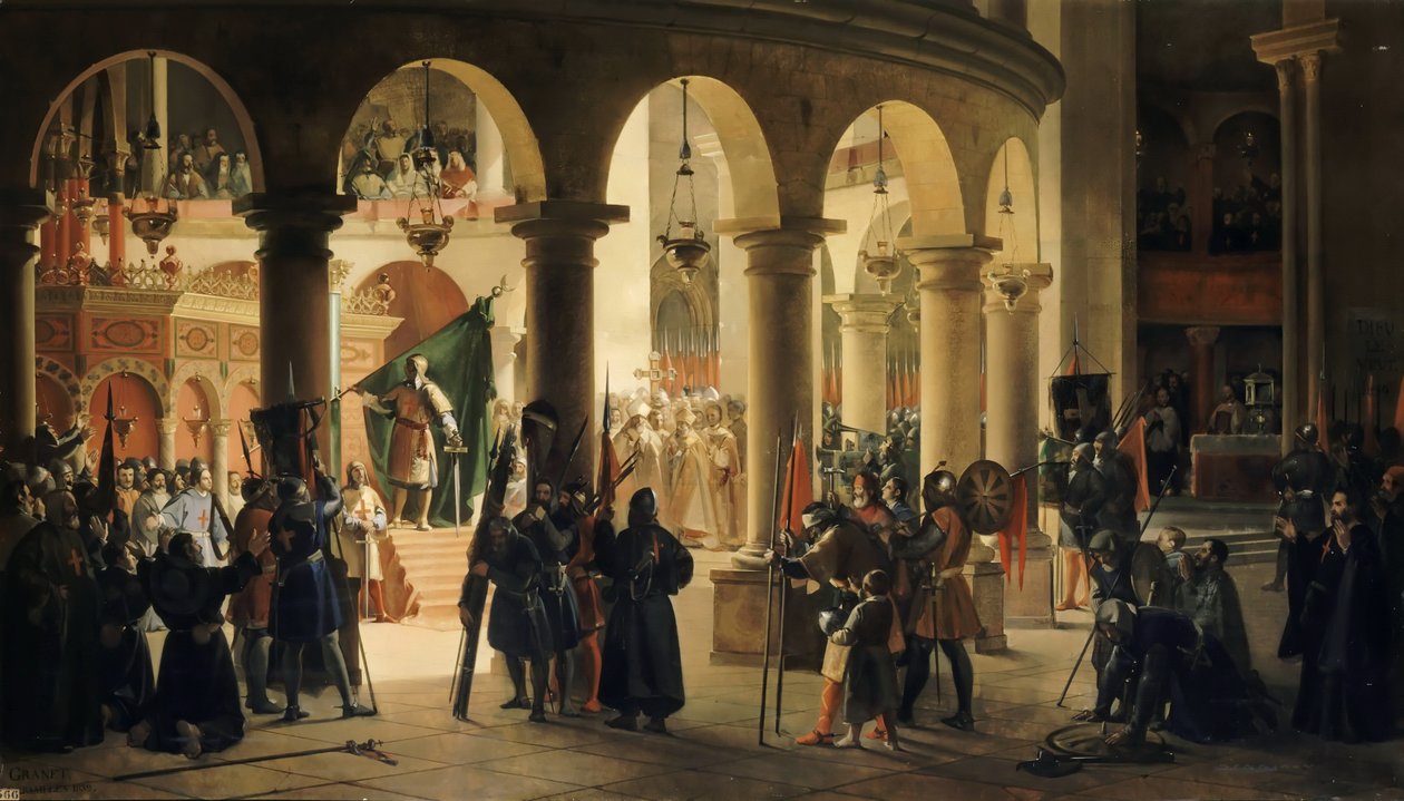 ترسم Godefroy de Bouillon في كنيسة القيامة بطولات عسقلان بواسطة فرانسوا ماريوس جرانيت
