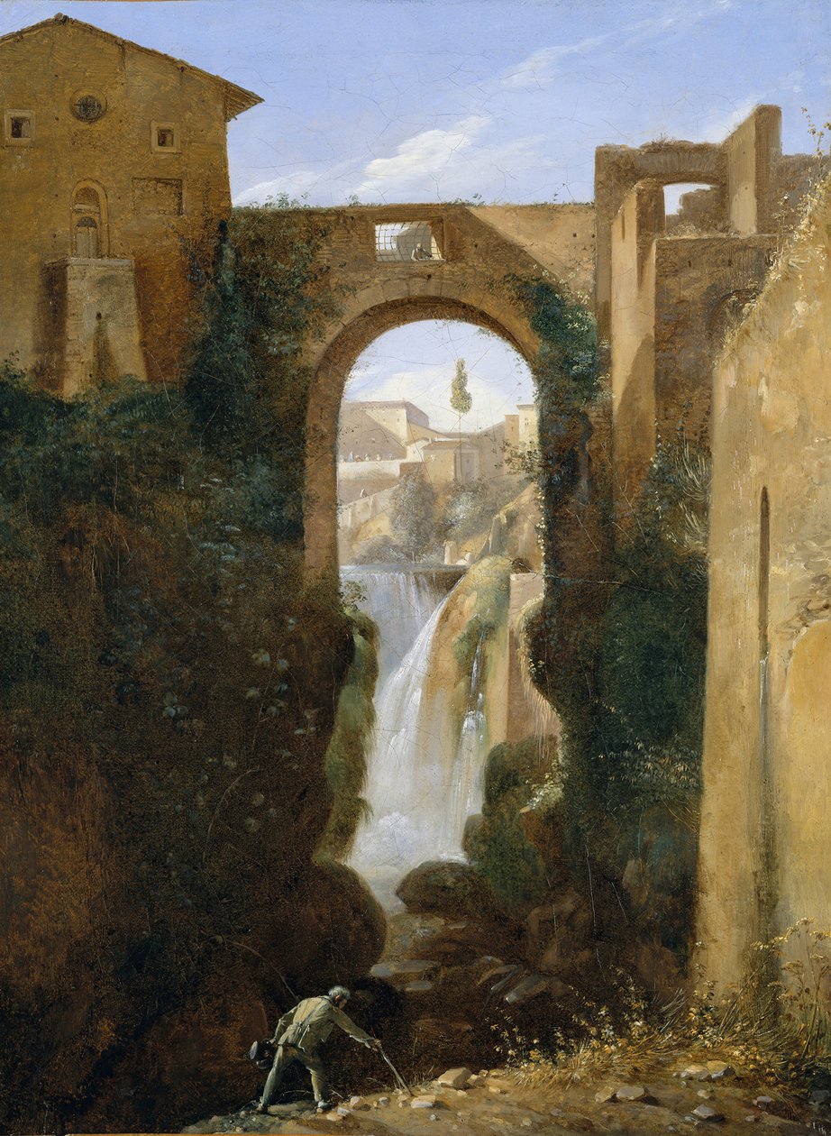 بونتي سان روكو والشلالات ، تيفولي ، كاليفورنيا. 1810-20. بواسطة فرانسوا ماريوس جرانيت