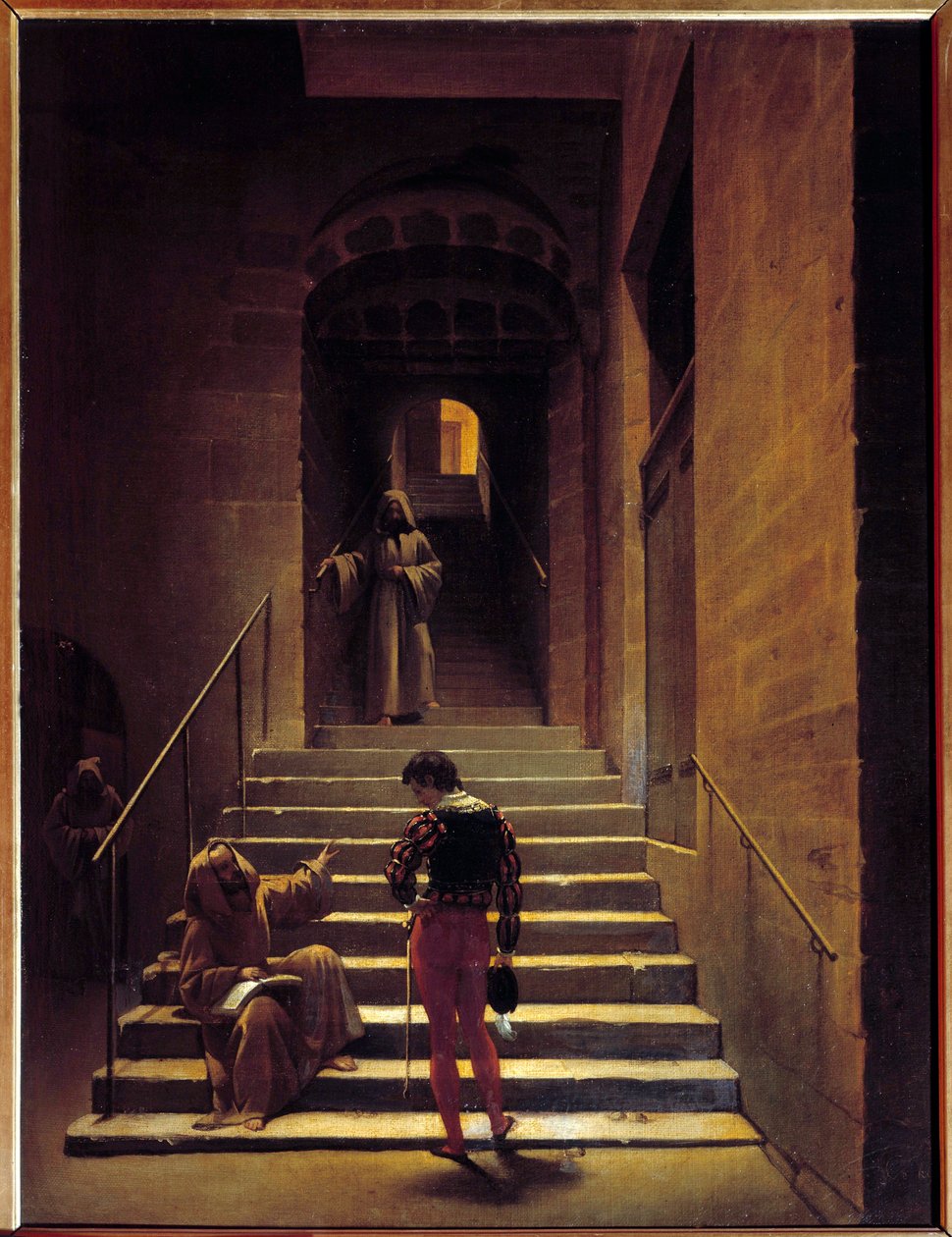 منظر داخلي لدير في روما رسمه فرانسوا ماريوس جرانيت (1775-1849) من القرن التاسع عشر. 0،65x0،49 م باو ، متحف الفنون الجميلة بواسطة فرانسوا ماريوس جرانيت
