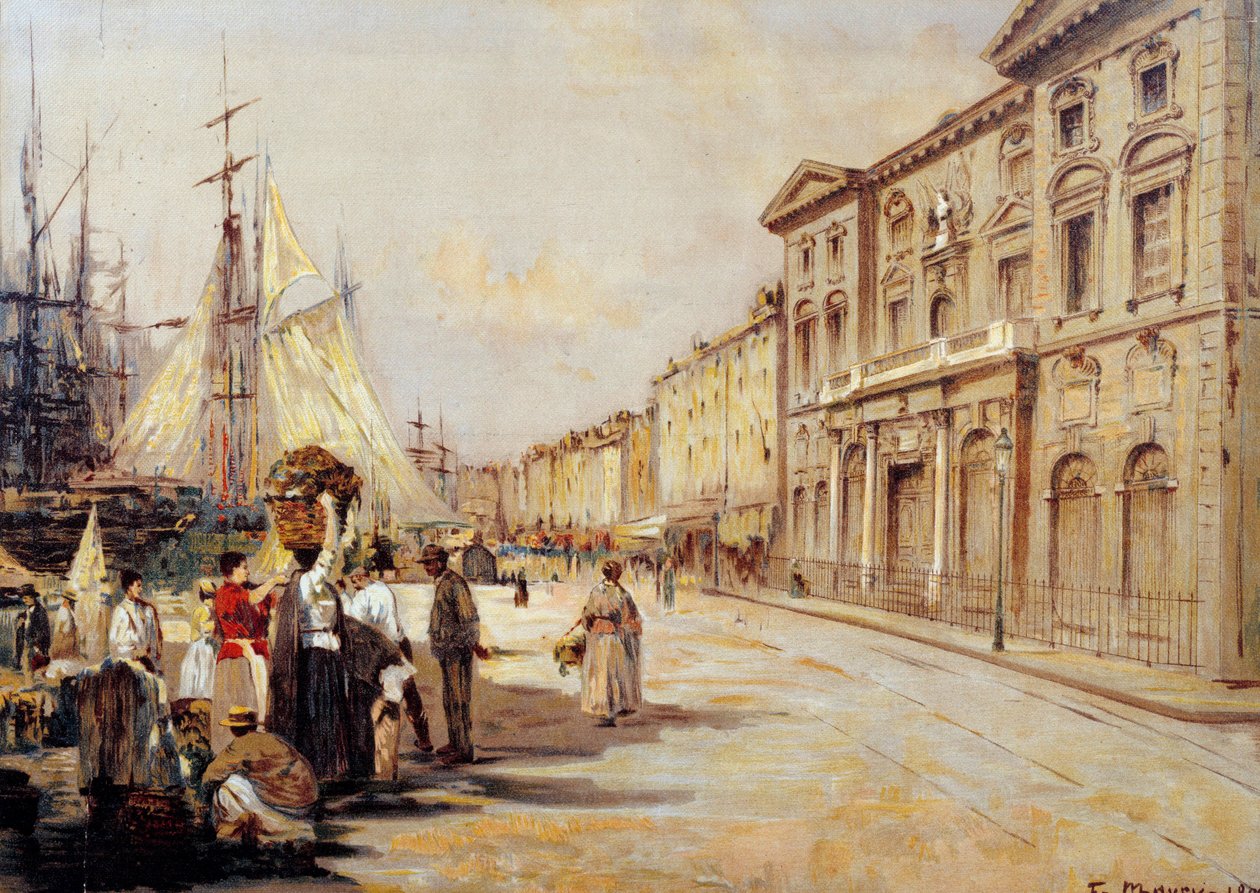 منظر ل Quai Saint Jean في مشهد شارع مرسيليا. رسم فرانسوا موري (1861-1933) 1902 مرسيليا ، متحف مرسيليا القديمة بواسطة فرانسوا موري