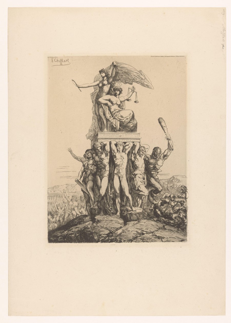 التمثيل المجازي مع Justitia والحقيقة Le Triomphe de la Justice et de la Verité بواسطة فرانسوا نيكولا شيفلارت