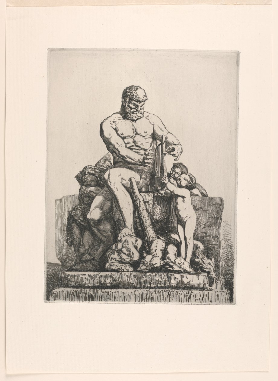 هرقل ، اللوحة الأولى من Twelve Etchings بواسطة Chifflart بواسطة فرانسوا نيكولا شيفلارت